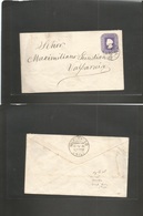 Chile - Stationery. 1890 (11 April) Corral - Valp (14 April) 5c Lilac Stat Env On Triple Lines Ivory Paper, NY II Pirnt  - Chili