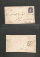 Chile - Stationery. 1892 (March 4, Inverted Day!) Baños De Colina - Santiago Printers ABN, 81x141 Mm, Wmkstrips Narrow L - Chili