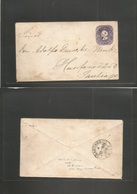 Chile - Stationery. 1892 (March 4, Inverted Day!) Baños De Colina - Santiago Printers ABN, 81x141 Mm, Wmkstrips Narrow L - Chile