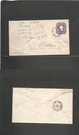 Chile - Stationery. 1894 (Enero) Quialine - Chillan (14 Enero) 5c Lilac On Ivory Paper. Triple Lines (2 This One Thick A - Chili
