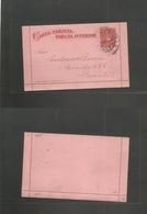 Chile - Stationery. 1895 (12 Ene) Valp Local Stat Lettersheet. Fine Cancel "conduccion Gratuita" Cancel. - Chili