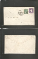 Chile - Stationery. 1898 (18 Aug) Valparaiso Local Usage. 5c Lilac / Cream Stat Envelope + 1c Green Adtl Perce, Tied "zi - Cile