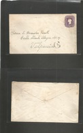 Chile - Stationery. 1900 (Enero 7) Caldera - Valp. 5c Lilac On Cream Stat Envelope, Cds + Arrival "C-4" Cachet. Fine. - Chili