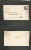 Chile - Stationery. 1900 (Enero 7) Caldera - Valp. 5c Lilac On Cream Stat Envelope, Cds + Arrival "C-4" Cachet. Fine. - Cile