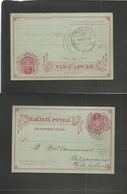 Chile - Stationery. 1900 (8 Dec) CORRESPONDENCIA SOBRANTE Cachet. Valp Local Usage. Doble 2c Red Stat Card. Very Rare Ca - Chili