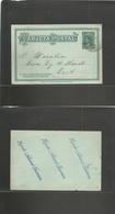 Chile - Stationery. 1902. Valparaiso Local Usage 1c Green Large Colon Stat Card. Conduccion Gratuita Large Cds. Fine Use - Cile