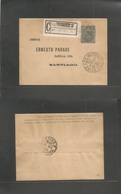 Chile - Stationery. 1902 (23 July) Valp - Santiago (23 July) Local 20c Registered Wrapper, Tied Valp-2 R-label With Arri - Chile