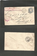 Chile - Stationery. 1903 (16 Feb) Valdivia - Germany, Hamburg (19 March) 10c Bluish / Cream Paper Stat Env Via Cordiller - Chili