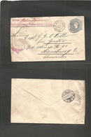 Chile - Stationery. 1903 (16 Feb) Valdivia - Germany, Hamburg (19 March) 10c Bluish / Cream Paper Stat Env Via Cordiller - Cile