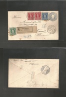 Chile - Stationery. 1903 (18 June) Valp - German, Cassel (24 July) Registered 10c Bluish-grey / White Paper Stat Env + 4 - Chili