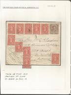 Chile - Stationery. 1913 (28 June) Talca - UK, St. Asaph, N. Wales. 10c Brown Stationary Envelope + Ten Fiscals 1c Orang - Chile