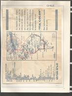 Chile - Xx. 1921. Telegraph / Telegram Via Cable. Formular With S. America Color Map With Links And Routes Of The Servic - Chili