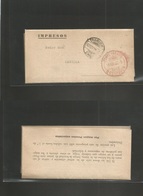 Chile - Xx. 1922 (10 Nov) Traiguen - Valp. Impress With Contains. Red " Porte Pagado / 2 Centavos" (xx) Fine Scarce Comp - Chili