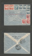 Chile - Xx. 1941 (14 May) LAN + LATI + CONDOR Airlines. Taltal - Netherlands, Utrecht (5 June 41) Multifkd Envelope + Na - Chile