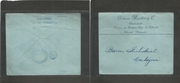 Colombia. 1920 (Nov 9) Carmen De Bolivar - Cartagena "NO HAY SELLOS / PAGO POSTAL" Blue Cachet (R/xxx) Cds + Box Arrival - Kolumbien