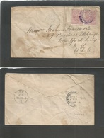 Costa Rica. 1900 (15 June) Turrialba - USA, NYC. Via Livorn. Early Fkd Envelope 5c Pair Cds. Scarce. - Costa Rica