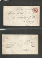 Czechoslovakia. 1871 (19 April) Austria Empire. Zidler (today Britniki) - Leipzig - Germany, Sacshen. Rems. Very Rare Tr - Autres & Non Classés