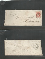 Czechoslovakia. 1875 (24 Sept) Pribram - Ceske Trelove (Truban) Fkd Env. 5 Kr Red Fine Print, Cd. - Autres & Non Classés
