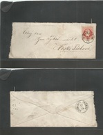 Czechoslovakia. 1875 (24 Sept) Pribram - Ceske Trelove (Truban) Fkd Env. 5 Kr Red Fine Print, Cd. - Other & Unclassified