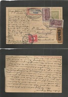 Czechoslovakia. 1929 (7 Oct) Gablonz - Switzerland, Franenfeld (9 Oct) Registered Express Mail Posted Service Stat Card  - Autres & Non Classés