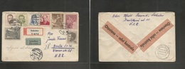 Czechoslovakia. 1953 (9 Sept) Sokolov - Germany, Berlin. East (19 Nov) Registered Multifkd Envelope. Fine Censored Label - Otros & Sin Clasificación