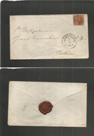 Denmark. 1859 (17 Sept) Kernforde - Entin. Local Fkd Envelope / 45k Brown, "14" Rings, Good Margins. Fine. - Other & Unclassified