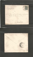 Denmark. C. 1890s (10 Nov) Hellerup - Spain, Madrid. Envelope Faked 20 Ore Blue, Cds. Fine + Dest. - Other & Unclassified