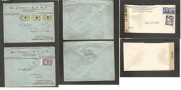 Dominican Rep. 1932-40s. 3 Multifkd Usage To USA, With Red Cross Issues. - Dominicaine (République)