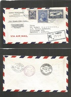 Dominican Rep. 1934 (Ago) Sto. Domingo - Germany, Hamburg (16 Aug) Via Miami - NYC. Registered Multifkd Env. Lovely Usag - Dominicaine (République)