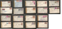 Dominican Rep. 1943-45. Censored / Internal Mail. All Air 18 Covers. Opportunity. - Dominicaine (République)