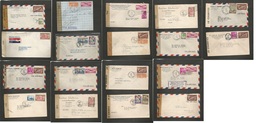 Dominican Rep. 1943-45. Censored / Internal Mail. All Air 18 Covers. Opportunity. - Dominican Republic