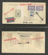 Dominican Rep. 1951 (12 Apr) Ciudad Trujillo - USA, Highland Ill (13-16 Apr) Air Multifkd Env. Lovely Usage + T. Label. - Dominicaanse Republiek