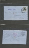 Ecuador. 1906 (22 Sept) Guayaquil - Germany, Berlin (17 Oct) Fkd Envelope 10c Bluish Dark Green, Cds Cachet. "Via New Yo - Equateur