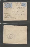 Egypt. 1899 (14 April) Caire - Germany, Berlin (20 Apr) Registered Multifkd Pyramids Issue Sphinx Cds + R- Cachet. Fine. - Other & Unclassified