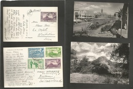 Ethiopia. 1954-5. Two Fkd Ppcds To Switzerland Asmara, Addis Aheba. - Ethiopie