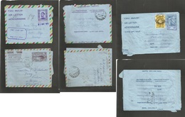 Ethiopia. 1960-81. 3 Diff Stationary Airletter Sheets With Ovpts, Town Name, Adtl Frkg Good Comercial Usages Trip. Mega  - Etiopia