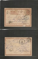 Finland. 1876 (7 Aug) Helsingfors - France, Marseille (17 Aug) 16 Penni Brown Stationary Card, Well Transited + 2 "retou - Autres & Non Classés
