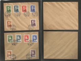 Finland. 1942 (25 March And 3 April) Ovptd Issue ITA - KARJALA. 2 Multifkd Envelopes With Two Diff Usage. Fine Pair. Opp - Andere & Zonder Classificatie