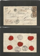 France. 1888 (14 Sept) Paris - Switzerland, Luzern (15 Sept) Registered Insured For 100 Fs Multifkd Sage Type Issuee Col - Altri & Non Classificati