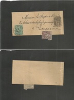 France. 1895 (June 4) Paris - Switzerland, Luzern. 1c Black Sage Type Stat Wrapper + 2 Adtls, Tied Cds At 10c Rate. Fine - Other & Unclassified