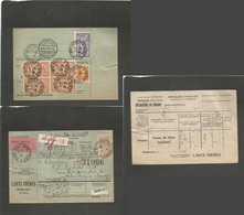 France - Xx. 1922 (11 May) Mulhouse, Rhin - Norway, Kristiania (22 May) Registered Multifkd Package Card Incl Block Of F - Other & Unclassified