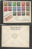 France. 1940 (15 Oct) Nazi Occupation. Metz / Lothringen. Ovptd Complete Issue On Registered Fkd Envelope Usage With Ill - Sonstige & Ohne Zuordnung