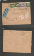 France - Xx. 1945 (Oct) Paris - Switzerland, Zurich (2 Nov) Registered Air Multifkd Mariana Issue Envelope + Institute O - Other & Unclassified