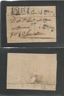 Germany Stampless. 1843 (12 Sept) Bremen - Spain, Santander, North Port. Stampless E Doble Dated Line Depart Cachet + PP - Altri & Non Classificati