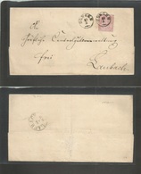 German States-N.G.Conf.. 1870 (19 March) HUNGEN - Laubach (20 March) E. Fkd 3 Kr Rose, Tied Cds. Fine. - Other & Unclassified