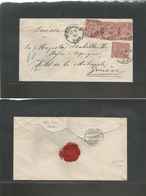 German States-N.G.Conf.. 1870 (17 Nov) Spanish Queen In Exile. Wiesbaden - Switzerland, Geneve (19 Nov) 4gr Rate Multifk - Autres & Non Classés