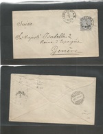 German States-N.G.Conf.. 1871 (8 Jan) Spanish Queen Isabel II In Exile. Frankfurt - Switzerland, Geneve (10 Jan) Envelop - Other & Unclassified