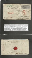 German States-N.G.Conf.. 1871 (12 Aug) Hannover Linden - USA, Baltimore, Md. Fkd Env 2 Gr Blue Pair, Tied Box Town Dated - Other & Unclassified