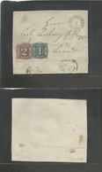 German States-Prusia. 1859 (4 Feb) Schluechtern - Lehrman. Fkd E Front 1g Black / Green + Gr Black / Rose, Food Margins, - Other & Unclassified