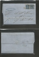 German States-Prusia. 1861 (14 Dec) Stettin - Denmark, Ronne, Bornholm Island. Fkd EL Full Text. 2 Silber Groschen (x2)  - Other & Unclassified